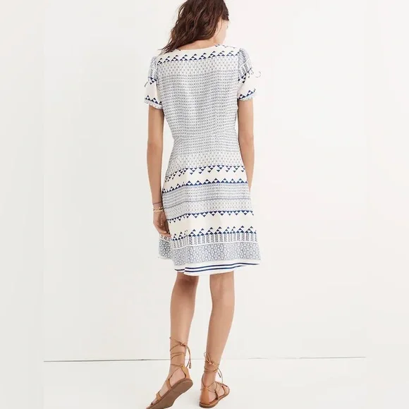 MADEWELL Poppy Dress in lonian Tile - J2333 - Sz 0 - Picture 2 of 12